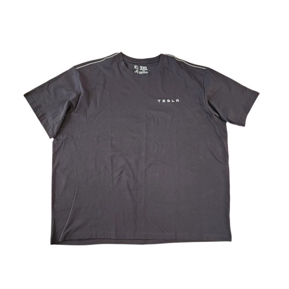 Tesla Black T-shirt Reflective Wordmark & Piping Men Big Tall Size 3XL NWOT